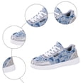 thumbnail image 4 of Rokment Womens Distressed Checkered Denim Platform Fashion Sneakers Casual Canvas Lace up Low Top Walking Flat Tennis Skate Shoes Spring Fall, 4 of 7