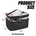 thumbnail image 4 of Bolsa de aseo Bolsa de cosméticos de doble capa Bolsa de maquillaje de viaje grande transparente Bolsa de lavado organizador para hombres y mujeres Bolsa de lavado de primera calidad -Negro, 4 of 5