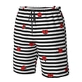 thumbnail image 5 of Disketp Men'S Swim Trunks Hawaiian Breathable Surf Beach Swimsuits Mesh Lining Beach Shorts With Pockets-Ladybugs On Black And White Striped, 5 of 9