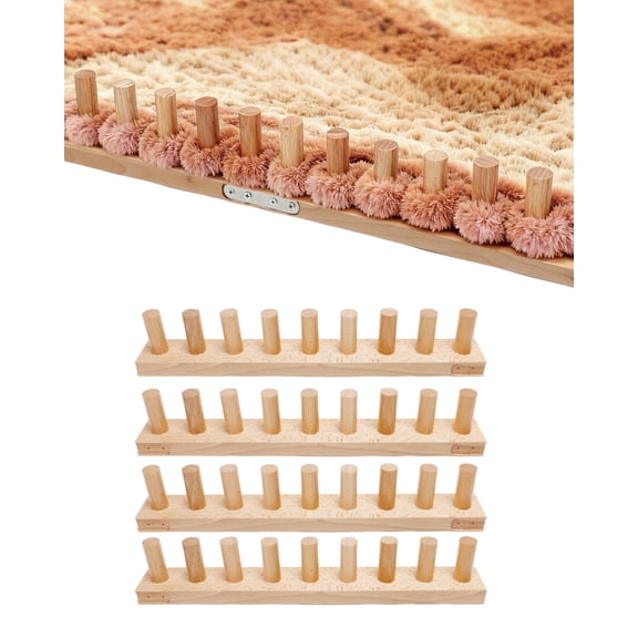 64" Chunky Knit Yarn Blanket Loom Kit, Connectable and Disassemblable 4-in-1 Chunky Yarn Knitting Loom, Chunky Blanket Wooden Loom for Beginners