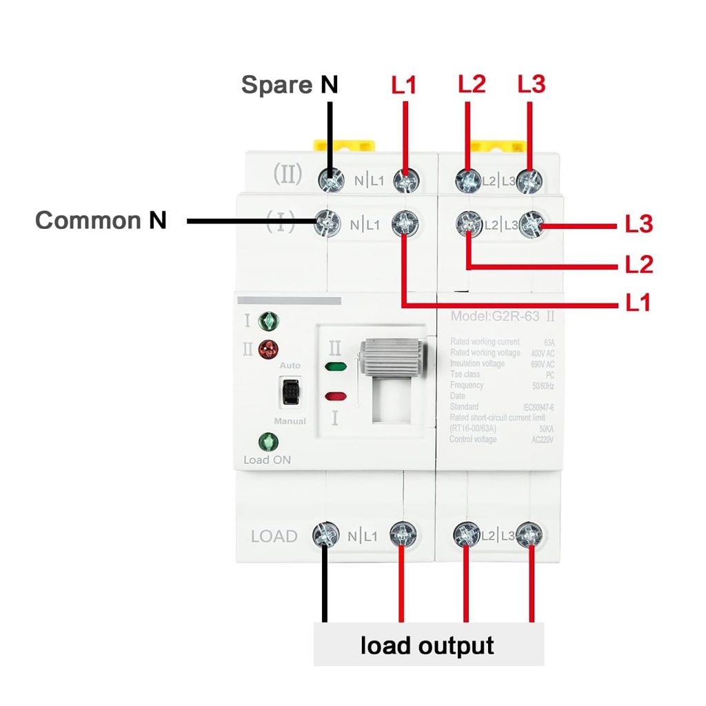 Household Automatic Transfer Switches Doublke Power Din Rail Mounted Automatic Transfer Switches Quick Installation