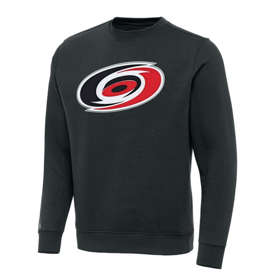 Men's Antigua Charcoal Carolina Hurricanes Victory Crewneck Pullover Sweatshirt
