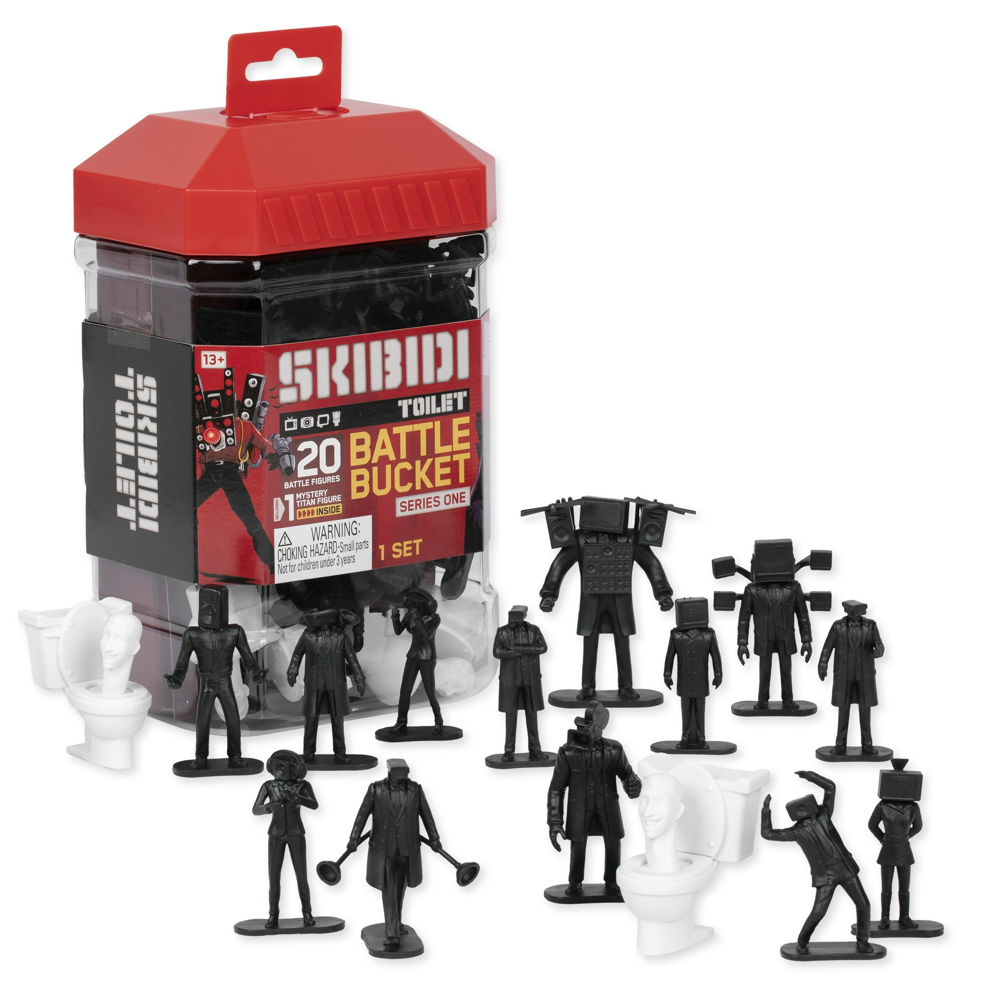 Skibidi Toilet Brand Battle Bucket, Collectible Figures, Officially Licensed Skibidi Toilet Brand Toys