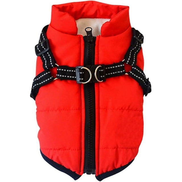 Chaqueta para perro, chaleco de invierno, chaquetas, abrigo para perro, suéter para perro, disfraz de esquí para mascotas, chaleco acolchado de algodón sin mangas con correa para el pecho