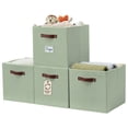 thumbnail image 1 of DECOMOMO - Cubo de Almacenamiento Grande, Cubo de Tela, Cubos Organizadores (Verde, Juego de 4), 1 of 6