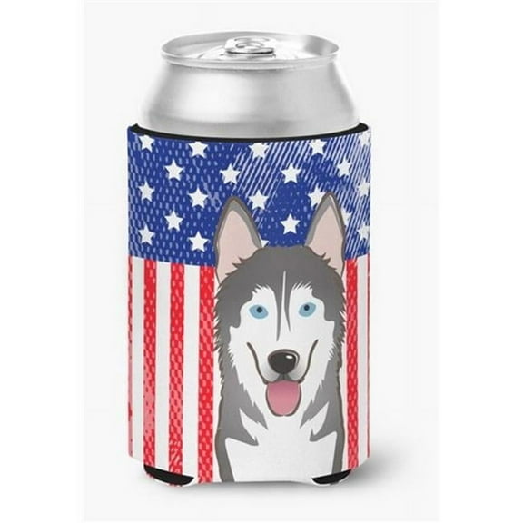 American Flag & Alaskan Malamute Can or Bottle Hugger
