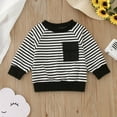 thumbnail image 2 of Girls T Shirt Long Sleeve Tees for Kids Fall Tops Crewneck Basic Tees Cotton Kids Sweatshirt Boys Stripes Clothes 3-4 Years, 2 of 4
