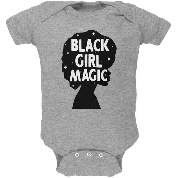 Old Glory Black History Month Black Girl Magic Afro Soft Baby One Piece Heather 3 6 M Walmart Com Walmart Com