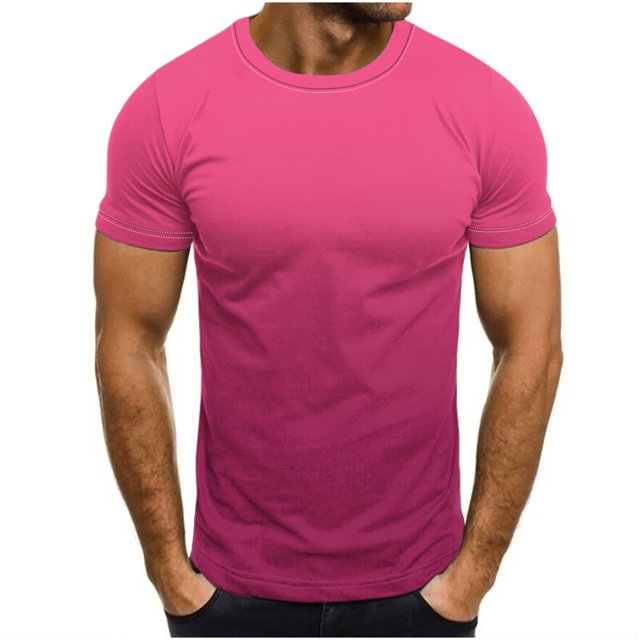 Camisetas de Cuello de la Tripulación de los Hombres de Poliéster Impreso en Seco Rápido, Cuello Redondo de Corte 3D para Gimnasio, Carrera, Ciclismo Y Desgaste Informal