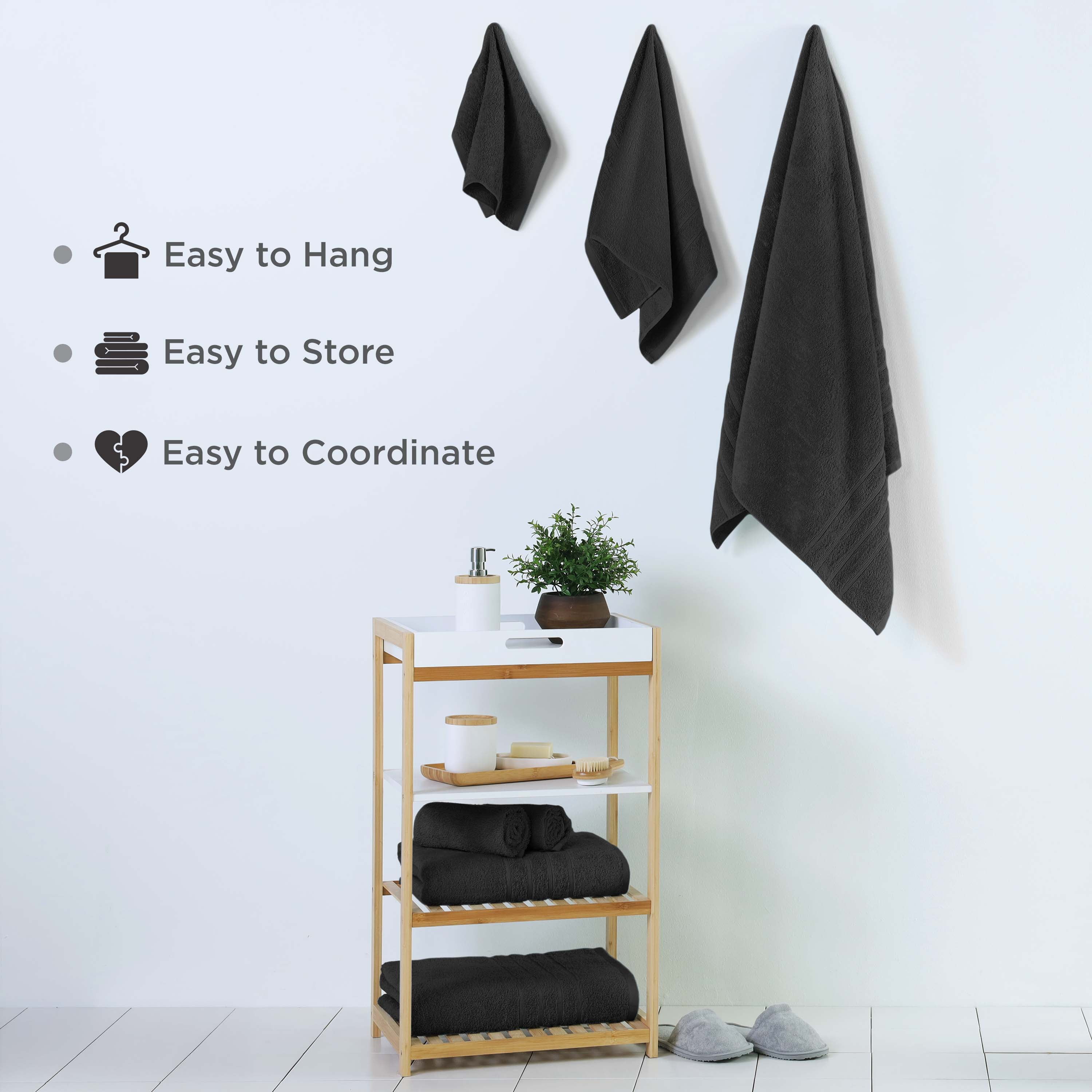Martex 6-Piece Towel Set | 100% Cotton Soft & Absorbent Bath Towels | Black