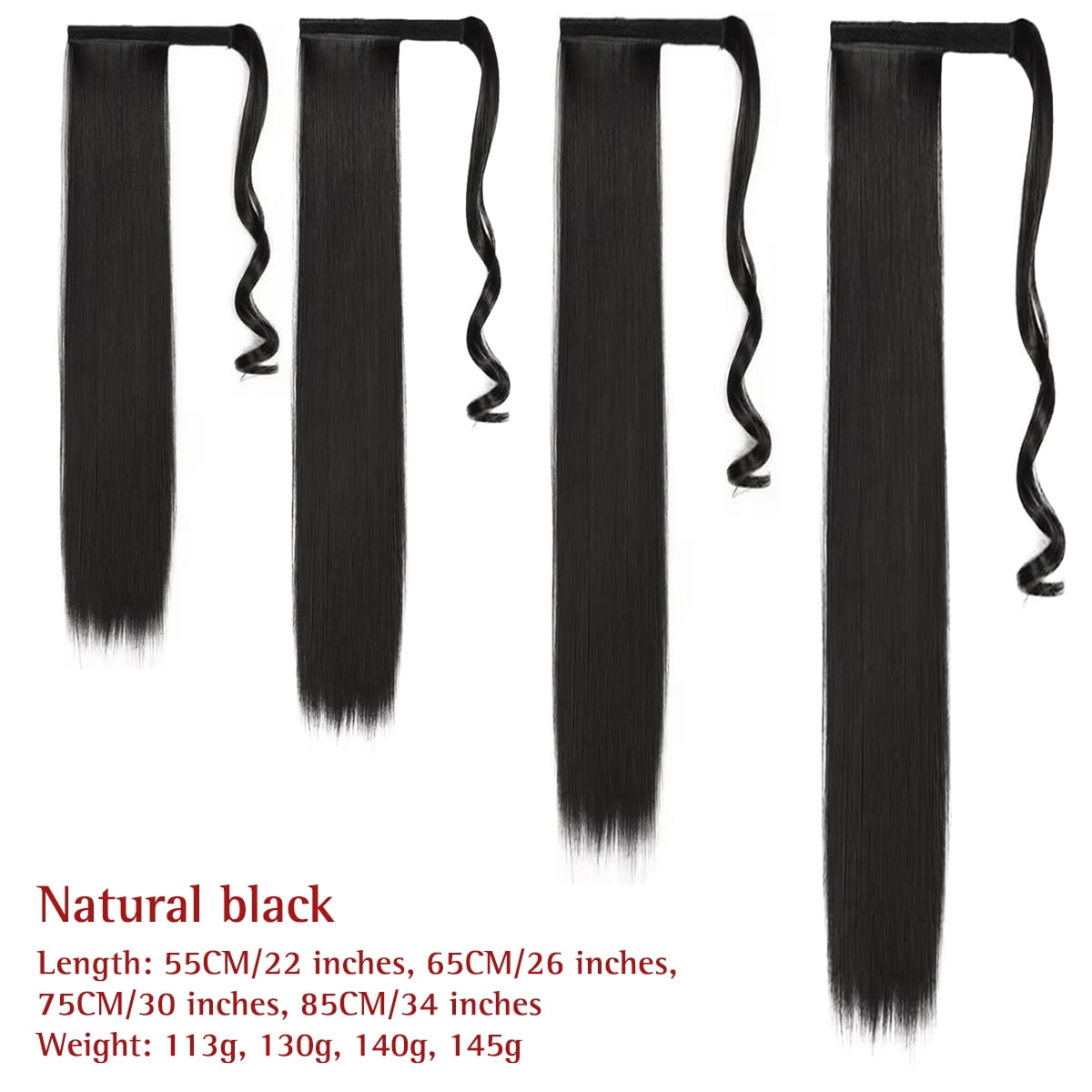 DIFEI 22-34 Inch Synthetic Long Straight Ponytail Wig Straps Wrapped Around Woman's Ponytail Natural Ponytail Hair Extension