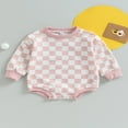 thumbnail image 2 of PENGXIANG Bébé Garçon Filles Manches Longues Damier Imprimé Sweat-Shirt Rompers Combinaison Vêtements, 2 of 7