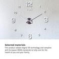 thumbnail image 2 of Modern Stick On Wall Clock Frameless Funky Wall Clock Free Punch Wall Sticker Clock, 2 of 8