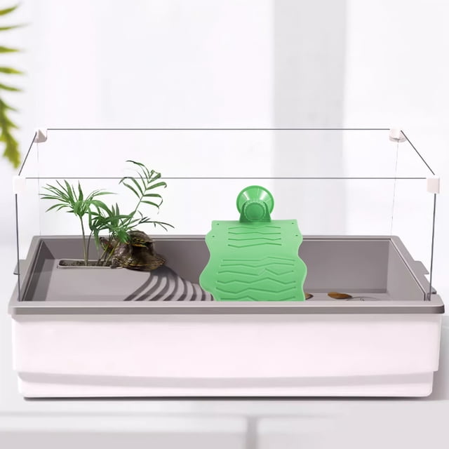 HAMPPLIES Turtle Climbing Platform Plastic Green Lightweight Aquarium and Terrarium Decor