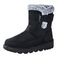 thumbnail image 2 of Women's Mid Calf Snow Boots Winter Warm Comfortable Non Slip Platform Boots Outdoor Fleece Lined High Top Work Shoes Black Size 9.5, 2 of 5