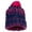 Navy/Hot Pink, variant on Top Headwear Womens Winter Knit Beanie Hat Stripe Pom, Black/Grey
