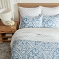 thumbnail image 4 of Levtex Home - Becker Blue Quilt Set - King Quilt and Two King Shams - Ikat - Blue, White - Quilt (106x92in.) and Shams (20x36in.) - Reversible - Cotton, 4 of 9