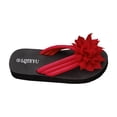 thumbnail image 2 of CQONEPT Flower Flip Flops for Women with Arch Support Comfortable Slip on Slippers Walking Sandals Slides Casual Lightweight Dressy Slippers Red 43, 2 of 6