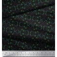 thumbnail image 2 of Soimoi Black Poly Georgette Fabric Leaves & Filigree Damask Decor Fabric Printed Yard 52 Inch Wide, 2 of 3