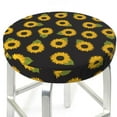 thumbnail image 3 of Gukieu Sunflowers Print Round Chair Cover, Dust-proof and Non-slip Bar Chair Protective Cover, Suitable for Bars, Restaurants, Offices-12 inch, 3 of 7