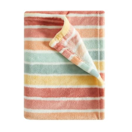 Parent's Choice Royal Baby Plush Stripped Printed Blanket, 30" x 40", Polyester