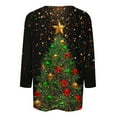 thumbnail image 4 of UPPADA 3/4 Length Sleeve Womens Tops Casual Loose Fit Crewneck T Shirts Cute Solid Three Quarter Length Tunic Tops Cute Xmas Outfits for Laides christmas tree gift Red,L, 4 of 5
