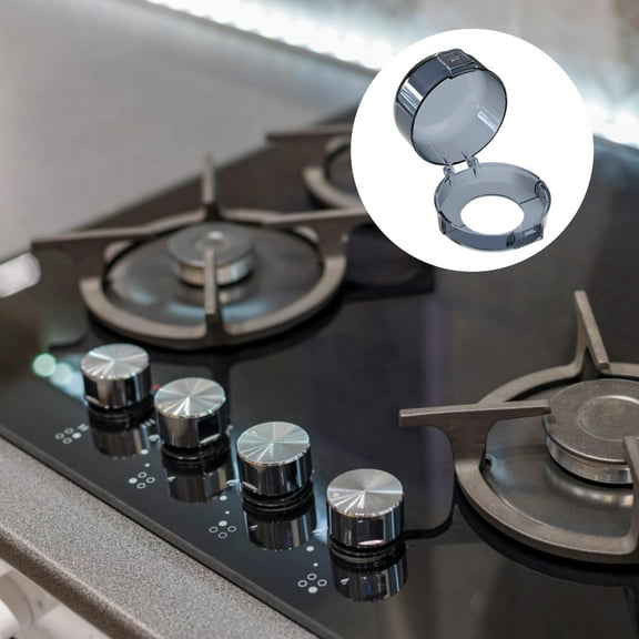5 PCS Stove Knob Covers, Pet Proof Universal Fit Gas Range Safety Covers, Heat Resistant Anti-Dust Lids for Appliance Protection