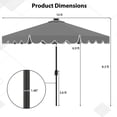 thumbnail image 3 of Costway 10 FT Solar Patio Umbrella with 24 LED Lights 8 Ribs & Tilt Adjustment Gray, 3 of 10