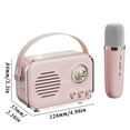 thumbnail image 2 of Karaoke Machine, InsCrazy Speakers with Microphone for Kids Adults, Microphone Bluetooth Speaker Home Outdoor Song Portable Retro Sound System, 2 of 6