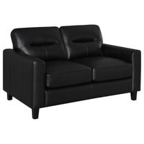 Scotland Faux Leather Upholstered Track Arm Loveseat Black