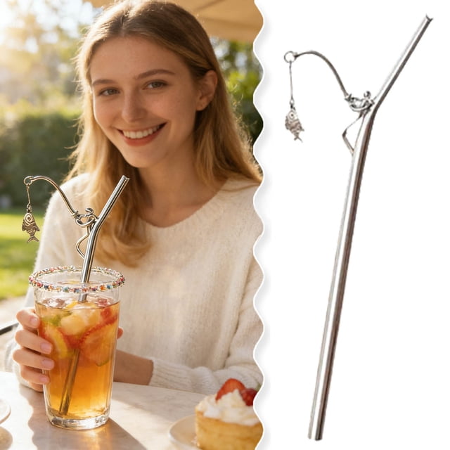 BotaniNest Rod Shaped Reusable Drinking For And Novelty Silicone With Cleaning Brush