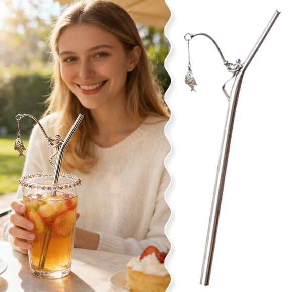 BotaniNest en Forme de Tige Réutilisable pour Boire et Nouveauté en Silicone avec Brosse de Nettoyage
