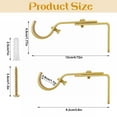 thumbnail image 2 of Gold Roman Rod Bracket Adjustable Curtain Rod, Fdelink Adjustable Curtain Rod Brackets Wall Mounted Metal Single Rod Holder Black, 2 of 7