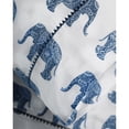 thumbnail image 3 of Melange Home Printed Design Cotton Collection 400 Thread Count Navy Elephants Embroidered Sheet Set, 3 of 4