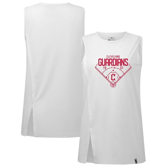 Women's Levelwear White Cleveland Guardians Influx Home Field Tank Top