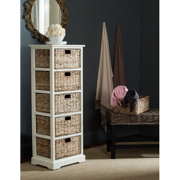 Safavieh Vedette Country Nautical 5 Wicker Basket Storage Tower