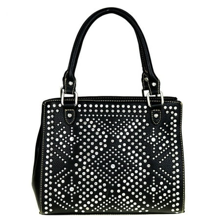 - Montana West Satchel Crossbody Purse Bling Collection Crystal Tribal Black