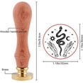 thumbnail image 3 of Snake Wax Seal Stamp, Vintage Sealing Stamp Hand Shape Stamp Brass Stamp Head with Wood Handle for Christmas Party Wedding Invitation Card Gift Wrap Envelopes Decor, 3 of 9