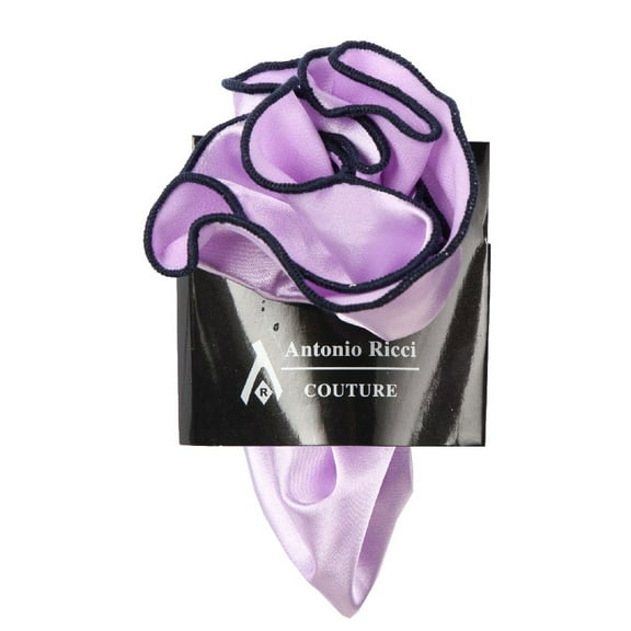 PS-Z-RD-47 - Round Pocket Square Accessory - Lavender Midnight Navy