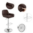 thumbnail image 5 of Bar Stools,Dustpan Chair Square Foot Bar Stool Set of 2 Modern Square PU Leather Adjustable BarStools Counter Height Stools with Arms and Back Bar Chairs 360° Swivel Stool Brown, 5 of 7