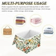 thumbnail image 6 of Yayeee Collapsible Cube Storage Bin with Lid Fabric Closet Decorative Basket with Handles, Light Green Floral Pattern, 6 of 7