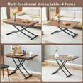 thumbnail image 5 of 4 in 1 Folding Dining Table, Modern Coffee Table with Walnut Textured Desktop & Black Metal Legs, Multifunctional Office Table, Rectangular Dressing Table for Living Room, Dining Room, Office, 5 of 9