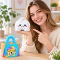 thumbnail image 6 of White Dumpling Plush Toy - Soft Squeezable Stuffed Bao Toy with Embroidered Face, Plush Steamed Bun Dumpling Stuffed Animals Stuffed Toys Cute Food Plushie for Office Desk Decor Stress Relief Gift, 6 of 8