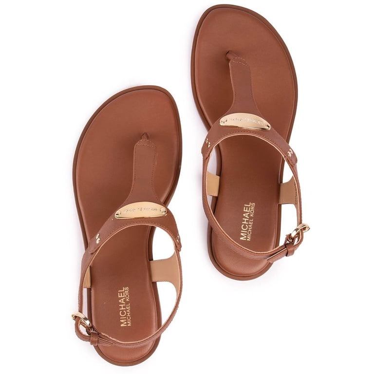 MICHAEL Michael Kors Women's Leather MK Plate T-Strap Thong