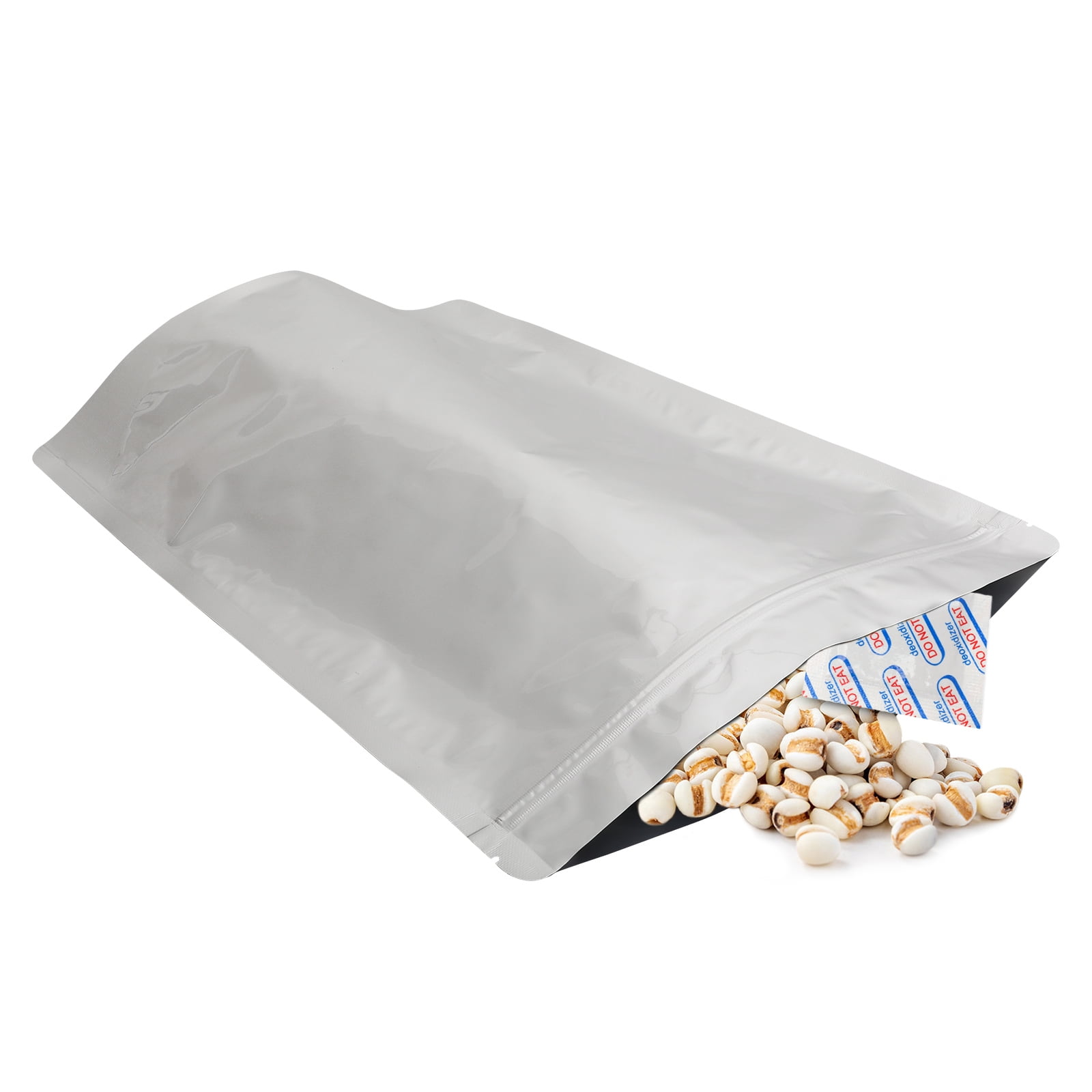 120 Mylar Bags for Food Storage with Oxygen Absorbers 300cc, 8 Mil 1Gallon  10x14, 7.5x11.5, 6x9, 4.3x6.3 Stand-Up Zipper Resealable Bags 