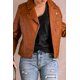 thumbnail image 3 of ABPHQTO Chaqueta Moto Mujer Piel Marrón Cremallera, 3 of 5