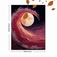 thumbnail image 3 of Abstract Red Wave And Moon Canvas Print Home Cafe Wall Art, 3 of 8