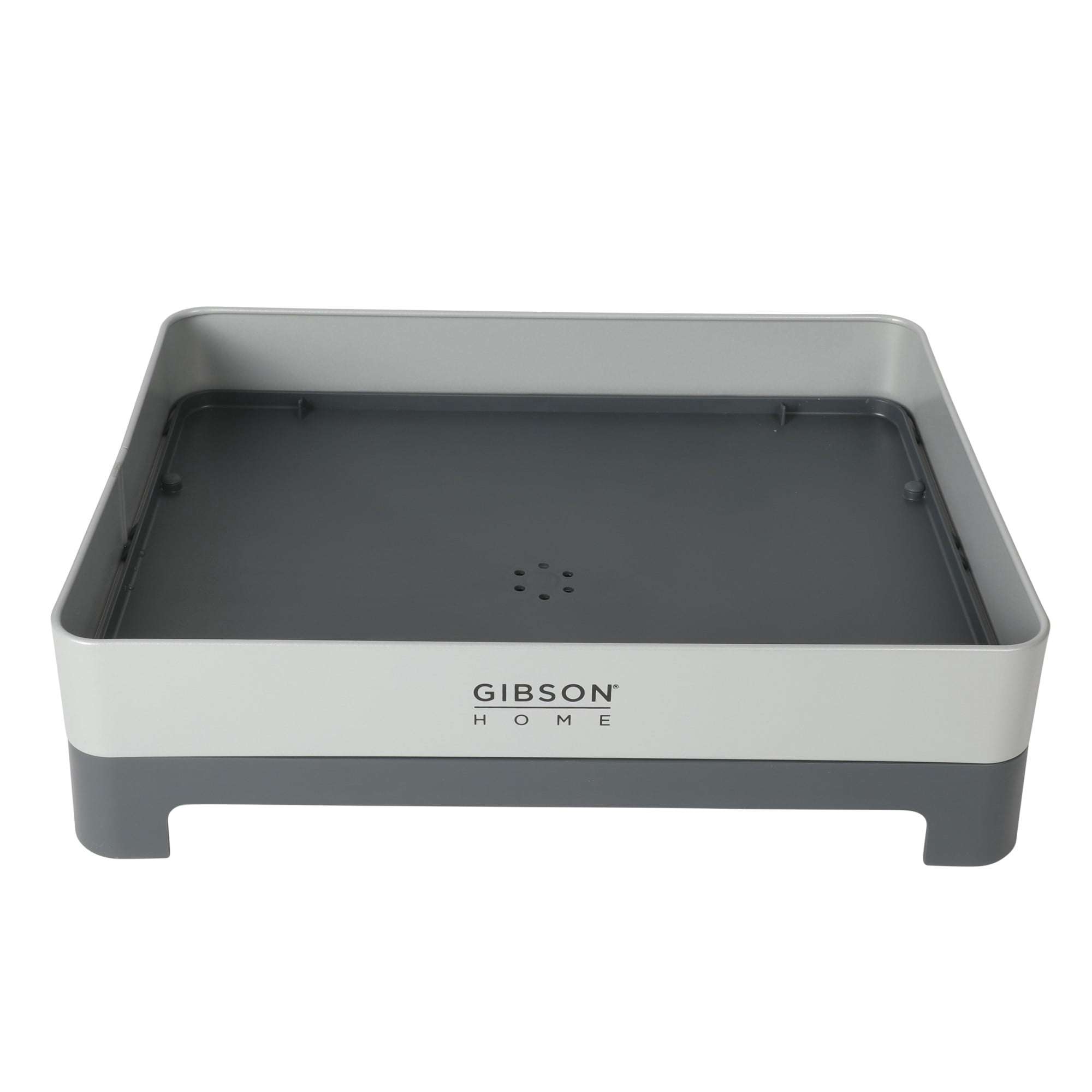 Gibson Home Nestcraft Full Size Rust Resistant Dish Rack with Drain Board and Flatware Caddy - Grey