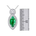 thumbnail image 3 of RYLOS Necklace Sterling Silver 925 Designer Necklace Marquise Gemstone &  Diamonds Pendant 18" Chain 10X5MM Emerald May Birthstone Womens Jewelry Silver Necklace, 3 of 7