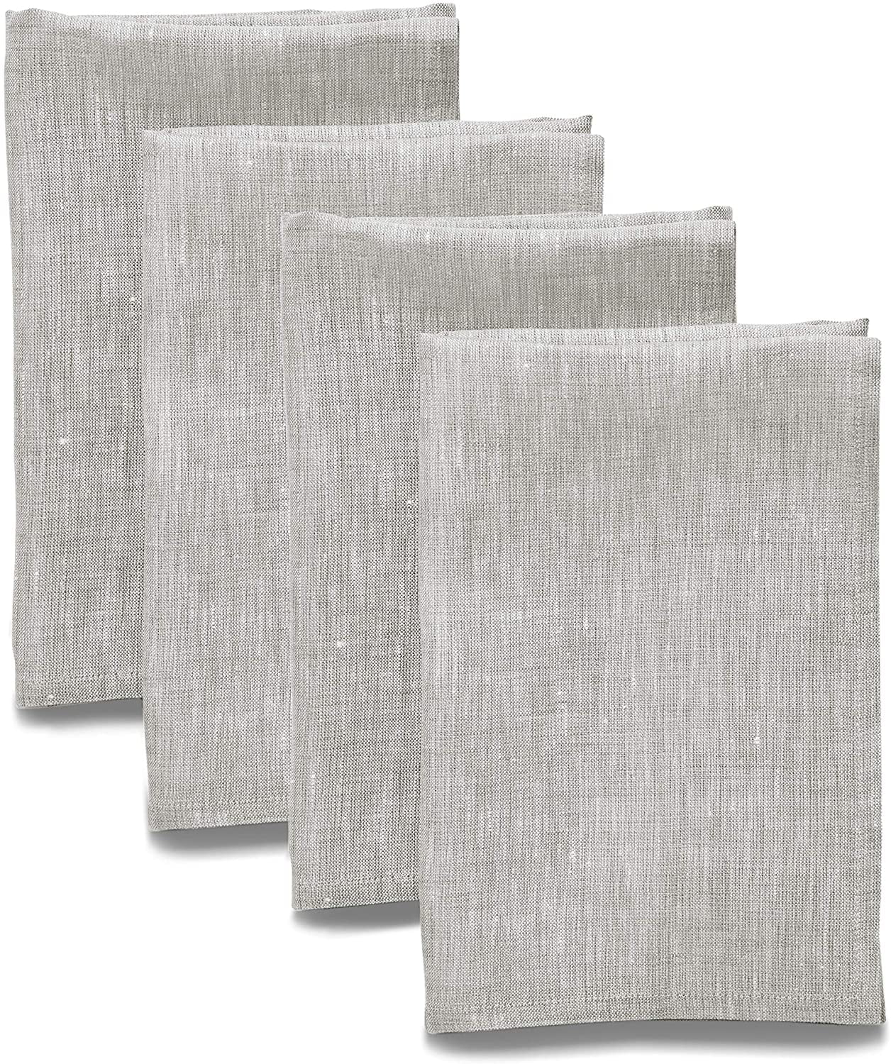 White-Natural Herringbone 17x17-inch Napkins Cloth Washable Reusable Fabric Dinner Table Napkins Cloth Napkins set of 12 Pure 100% Flax Linen Napkins 